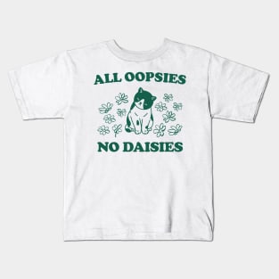 All Oopsies No Daisies Retro Graphic T-Shirt, Vintage Unisex Adult T Shirt, Vintage Kitten T Shirt, Nostalgia Cat T Shirt, Funny Kids T-Shirt